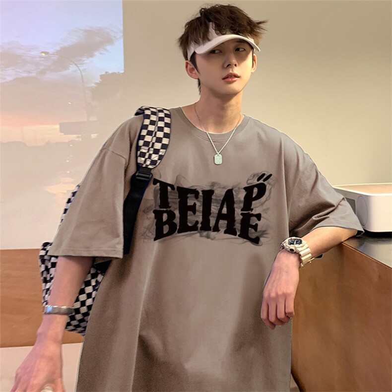 T663P26夏季新款美式纯棉短袖T恤ins衣服宽松半袖体恤字母印花,男装T恤,星座304A