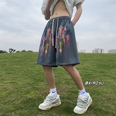 XZ616夏季新款冰丝网眼发泡星星短裤休闲五分裤TY867P35控48，男装休闲裤，星座512A（原616）