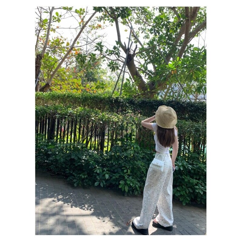 小鱼裤女白色卡通直筒阔腿裤女宽松,男装休闲裤,星座506A