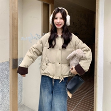 xian货灯芯绒撞色拼接50羽绒服2C090-9024-P235-K358，女装羽绒服，2C090