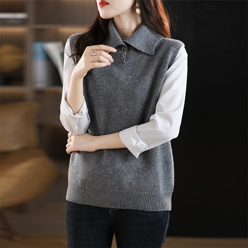 时尚气质女士羊毛马甲百搭显瘦针织开衫外套，女装羊毛衫，丽特绒