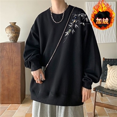 W2052-P25新款重磅风卫衣男士圆领秋季大码上衣潮牌宽松，男装T恤，电商B323A