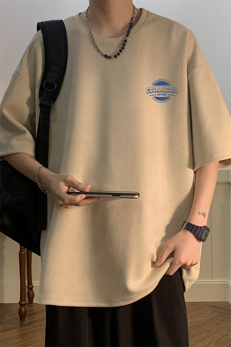 麂皮绒短袖t恤男大码半袖男酒店风JD82395-P25,男装T恤,电商A040