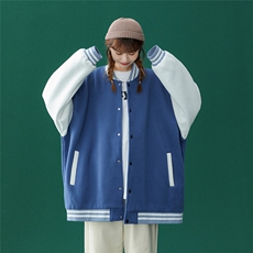 中性风2023秋季新品简约风拼接撞色情侣棒球服G80p65控78，男装夹克，A247A