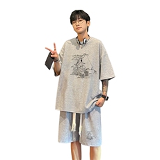 套装！华夫格套装短袖T恤短裤男HTZ533-特p：38，男装牛仔裤，电商B371