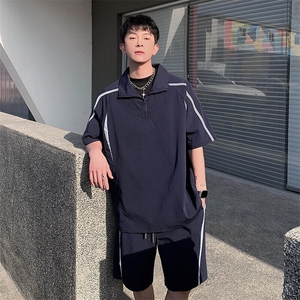 新款休闲短袖短裤套装图片