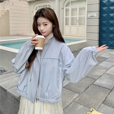 现货新款淡蓝色宽松休闲短外套女春秋季上衣2C353--722#P165K268，女装短外套，2C353