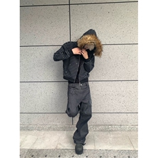 重磅420克毛领可拆卸条纹开衫卫衣ZW0155-特批60，男装卫衣，星座313A(原308A-2)