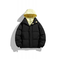 冬季青少年连帽假两件外套加绒加厚休闲简约棉衣棉服5303-P85，男装棉衣，电商B306
