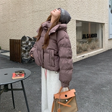 小个子连帽短款羽绒服女冬季新款重工90白鸭绒洋气保暖外套面包服，女装羽绒服，韩然一族