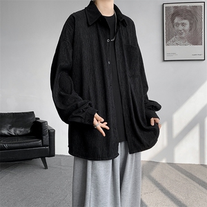 CS10055-P40 控68  高质量宽松衬衫潮流大码冰丝衬衫长袖外套图片