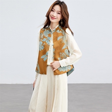 在仓~2026年夏装人丝衬衫套装薄款印花马夹上衣两件套（可拆分），女装套装/套裙，新依时派