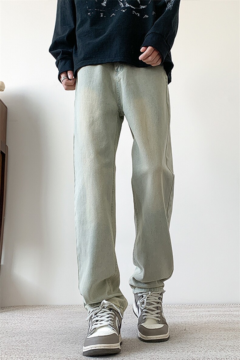 现货主推款加大码纯色直筒牛仔裤男XZ-310A-2BK305P50控78,男装牛仔裤,星座310A-2