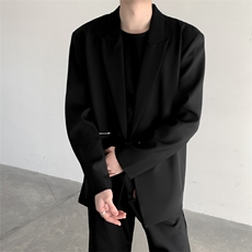 痞帅风高级感金属扣西装外套男新中式垫肩西服2381P115，男装西服，星座512-1（原513-3）