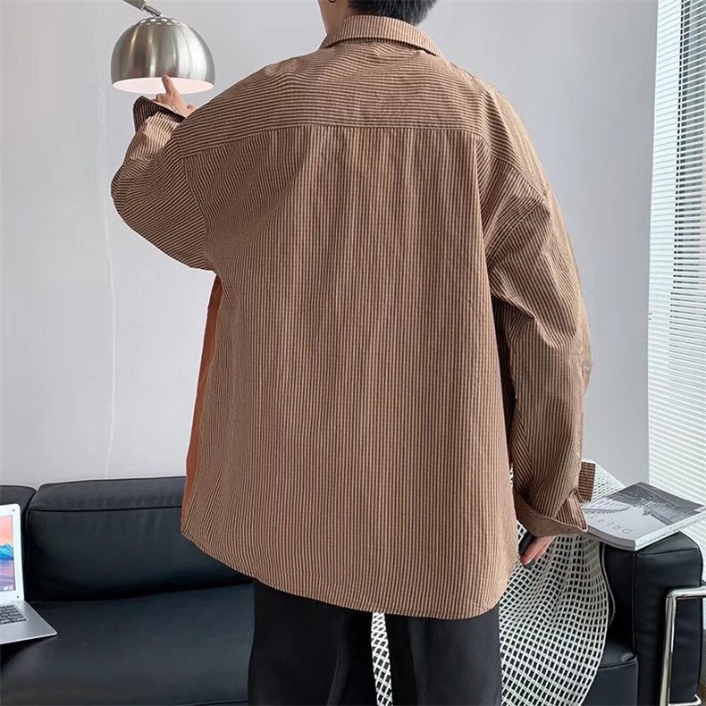 长袖撞色衬衫男港风潮流C023P38,男装衬衫,星座1116-2