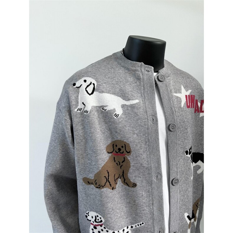 25M26-P70秋冬加厚保暖开衫毛衣外套男女宽松百搭休闲线衫，男装针织衫/毛衣，电商B327