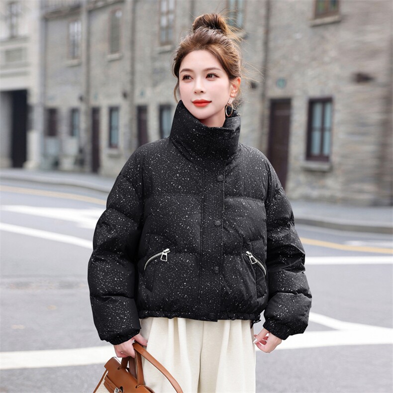 美拉德洋气时尚短款立领羽绒服女2025秋冬季新款小个子白鸭绒外套,女装羽绒服,意芙