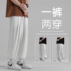 百搭运动风速干潮流九分休闲束脚抽绳裤K906-P40，男装休闲裤，星座718-1
