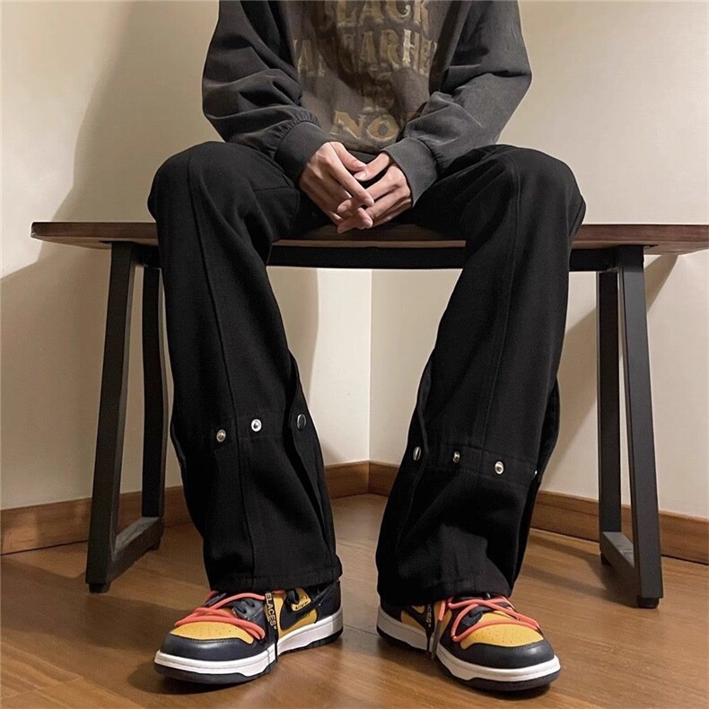 1506-1/K20651/P43美式机能排扣牛仔裤男秋修身微喇裤子潮牌,男装牛仔裤,星座1506-1
