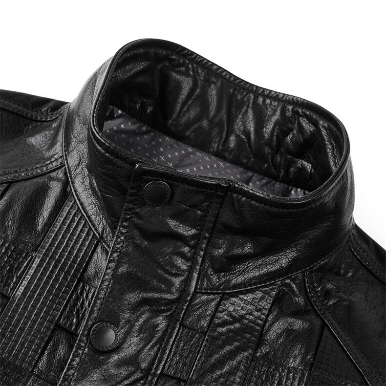 23108冬季新款海宁羽绒服男牛皮外套立领商务休闲男装P980,男装皮衣,电商B360