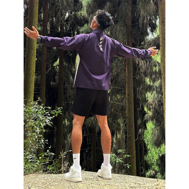 网图潮美式防晒速干拼色长袖T恤反光条拉链立领1205特P30，女装T恤，电商C310-1