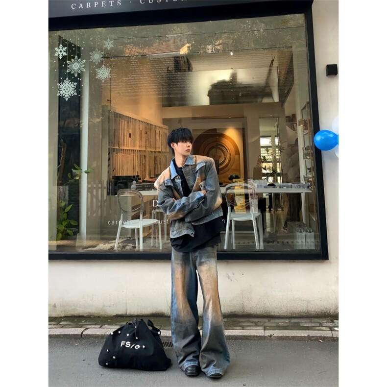 【有货】美式复古垫肩牛仔外套男cleanfit短款夹克2181CC-特P65,男装夹克,星座1007（原301D）