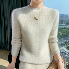 2025一线立领麻花针织衫百搭简约时尚，女装针织衫/毛衣，美轩羊绒