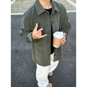 320G厚实灯芯绒衬衫男秋冬款休闲宽松复古长袖衬衣CS027-P40图片