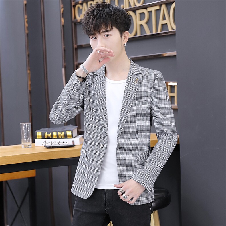秋季新款韩版修身商务休闲小西服男工作服正装男新郎礼服X08-P85,男装西服,星座1206（原A206）