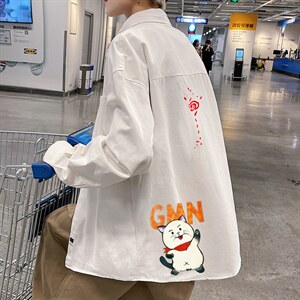 春季长袖衬衫男宽松港风衬衣男外套男CSCS275-P35图片