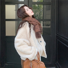 皮毛一体羊羔绒外套R2C086-2585P175K288，女装短外套，2C086