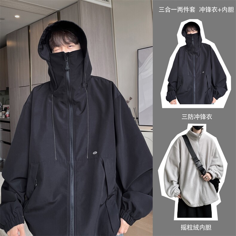 抖音直播！冲锋衣防风防水三合一外套夹克男两件套 XH36SHY-P97图片