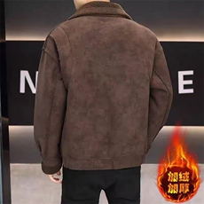 (网图)皮草翻领皮毛一体加绒外套男鹿皮绒皮夹克313B-828-P140，男装夹克，星座313B