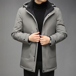 2023新款冬季脱卸帽羽绒服中年男士冬装外套爸爸装GSNA21310-P310，男装羽绒服，电商B212（原钱塘6029）