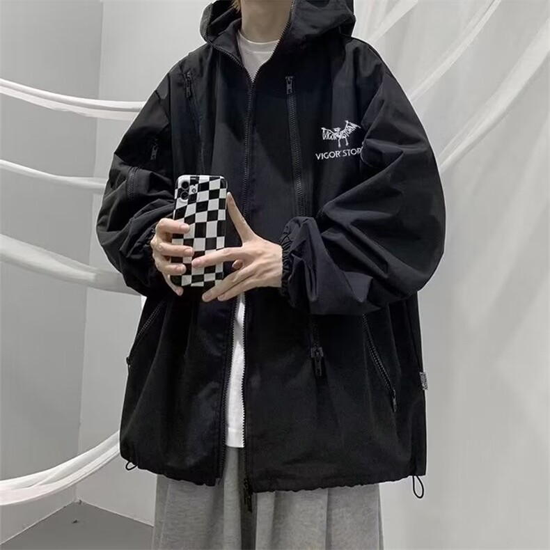 机能冲锋衣棉服男款秋冬季工装棉衣外套美式潮牌连帽棉袄,男装夹克,星座1210-1