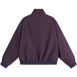JK008平铺白底 春装拼接工装立领夹克 聚酯纤维(M-5XL)TP35图片