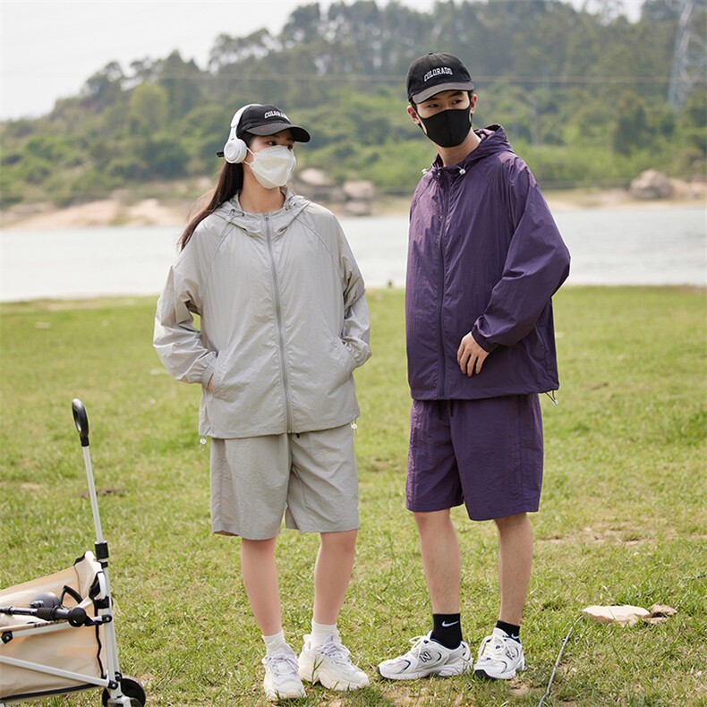 夏季薄款UPF50+防紫外线皮肤衣男宽松钓鱼防晒服套装2360-682-P55,男装休闲套装,星座1403A