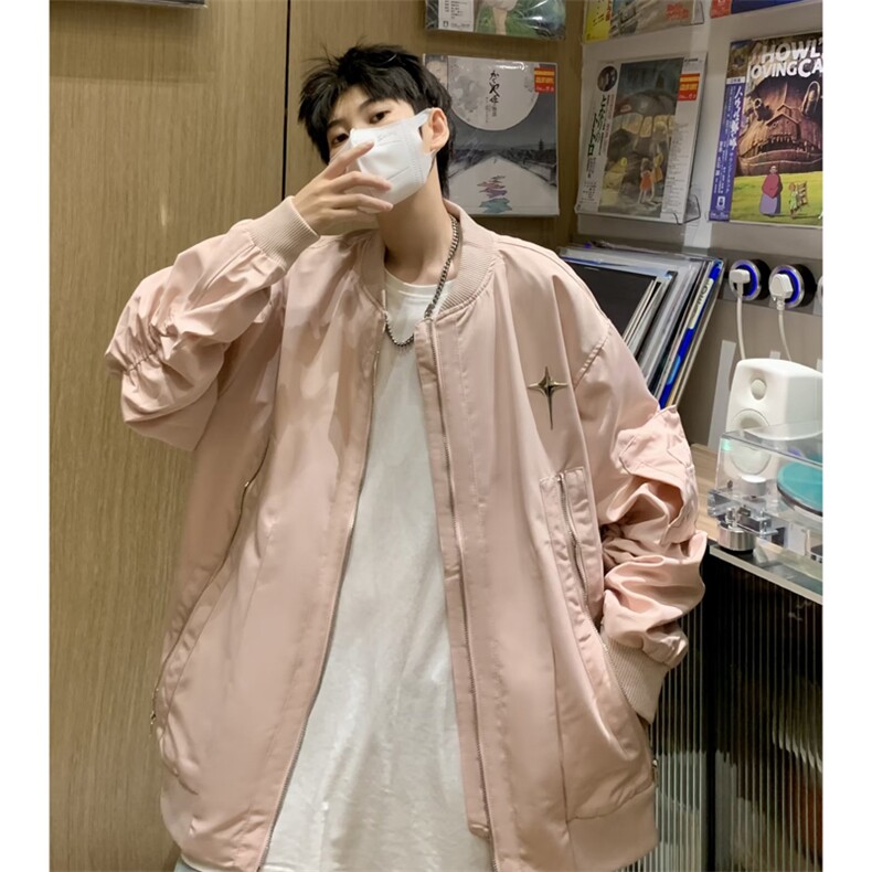 高级感工装棒球服外套男春秋季新款拉链多口袋夹克上衣1176-P65图片