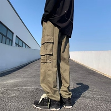 工装裤子秋新款美式宽松束脚炸街痞帅休闲裤1001-1-GK6739-P40，男装休闲裤，星座1001-1
