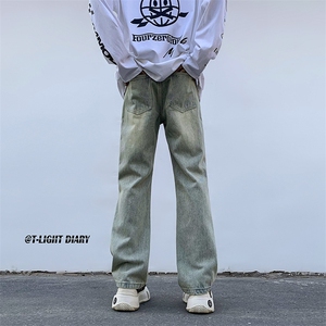 B221 美式ins高街小众纯色百搭微喇牛仔裤 LK22087-P55 控78图片