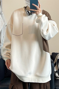2025 秋季新款 女模自拍大码拼色圆领卫衣M-5X HW24653-特P30图片