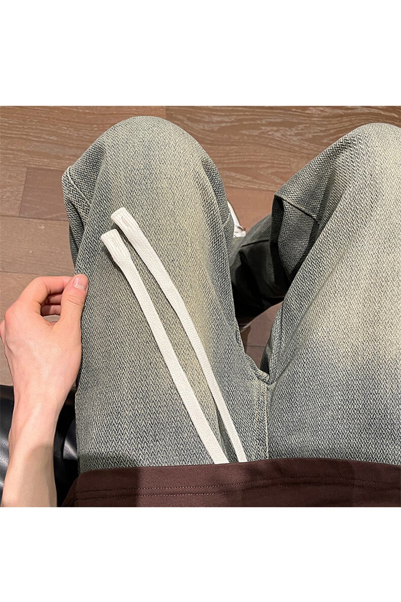 美式痞帅牛仔裤男夏季潮流复古直筒高街阔腿裤子1809-P40限价79,男装牛仔裤,电商A178