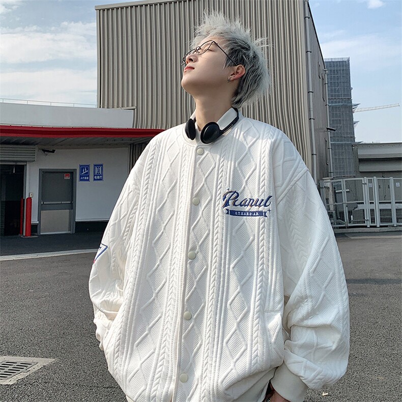 JK8802-P52美式秋潮牌华夫格棒球服夹克,男装夹克,星座1503