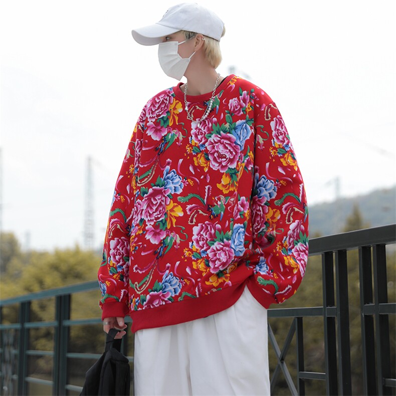 B203秋冬男女休闲圆领花卫衣外套团队服情侣新中式高质量加绒P50，女装短外套，星座115A(原星座507）