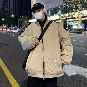 冬季菱格棒球领棉衣外套男女休闲宽松加厚保暖情侣棉服MY362-P79图片