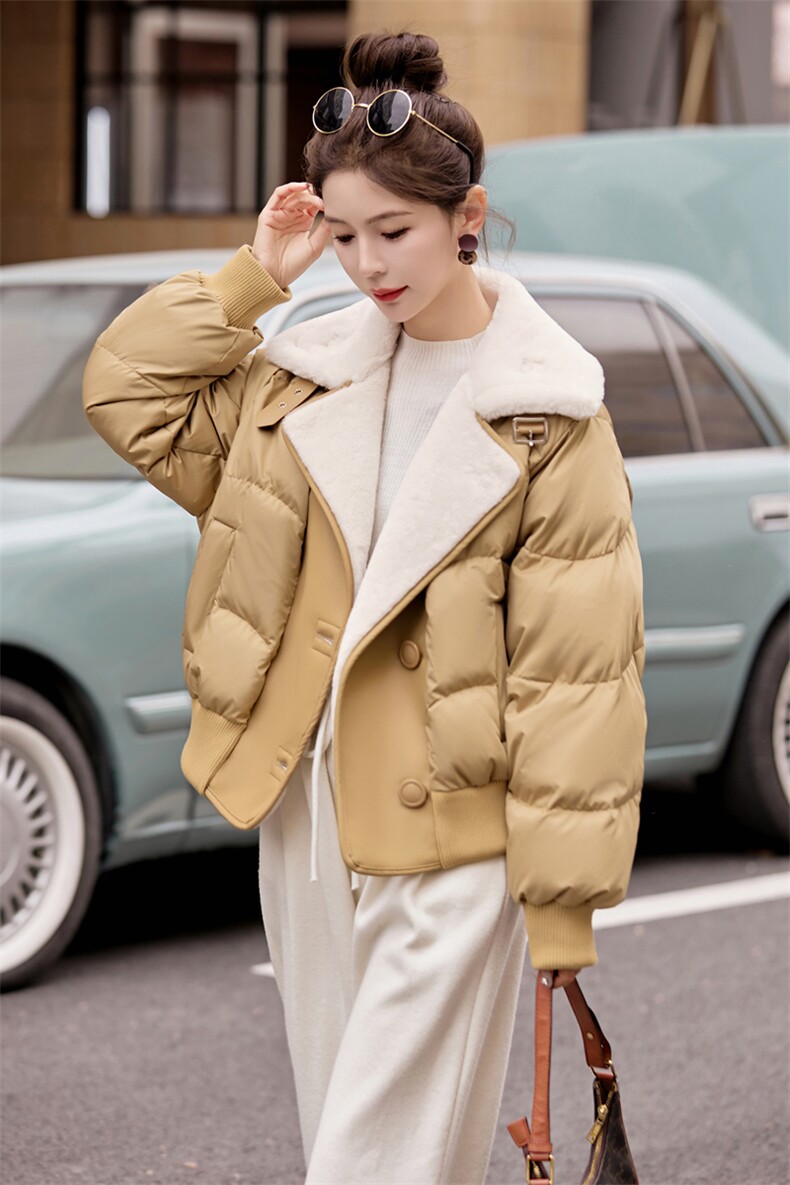 现货可推2025冬季新款毛领修宽松显瘦短款白鸭绒羽绒服女,女装羽绒服,众宇琦