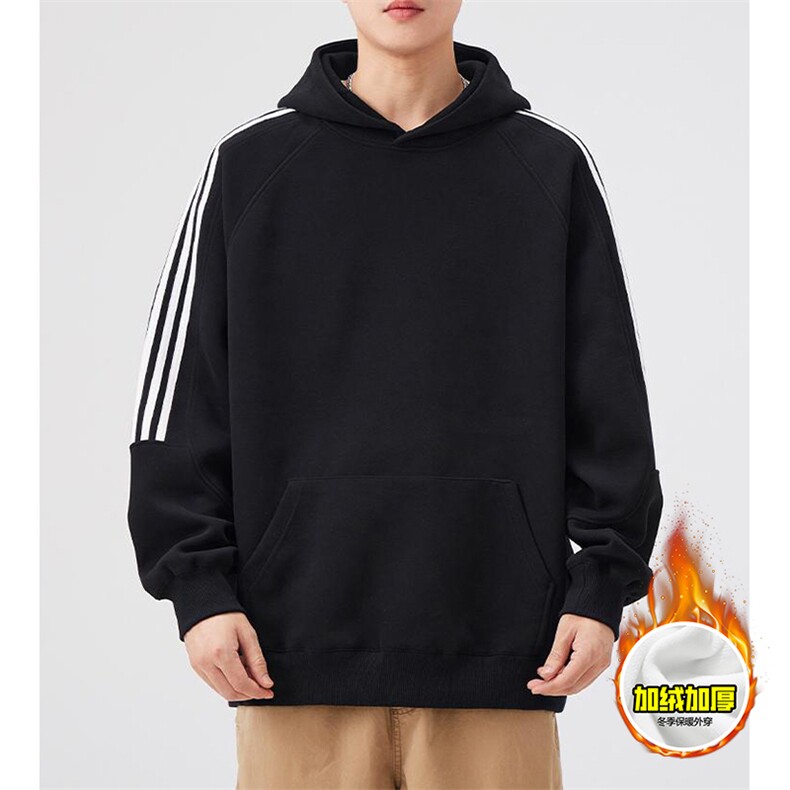 480G重磅加绒硬挺boxy男女秋冬美式高街结构三条杠织带卫衣厚外套，女装短外套，电商A486-1