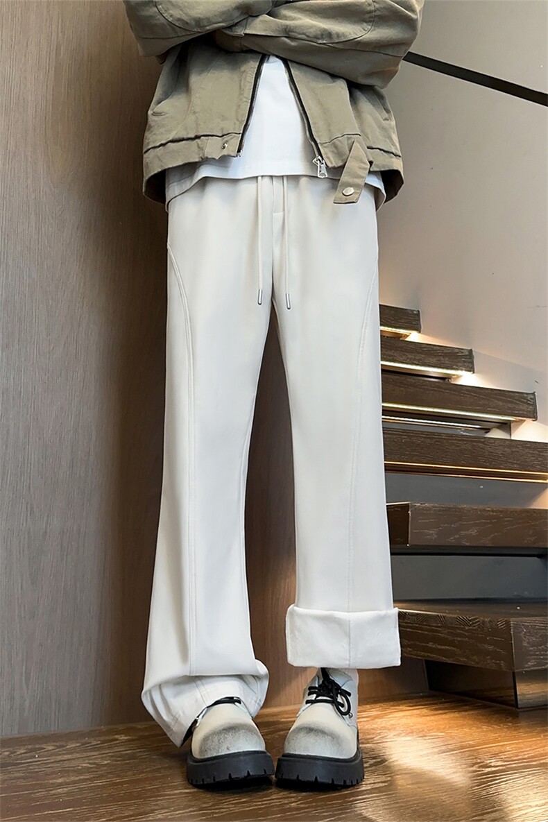 加绒微喇休闲裤斜切拼接防水大码男女同款裤子5D2116-TP25不，男装卫衣，电商A102