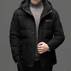 BJY15327钱塘2020-2商务休闲连帽冬季厚款中年男士羽绒服P315，男装羽绒服，钱塘207-2