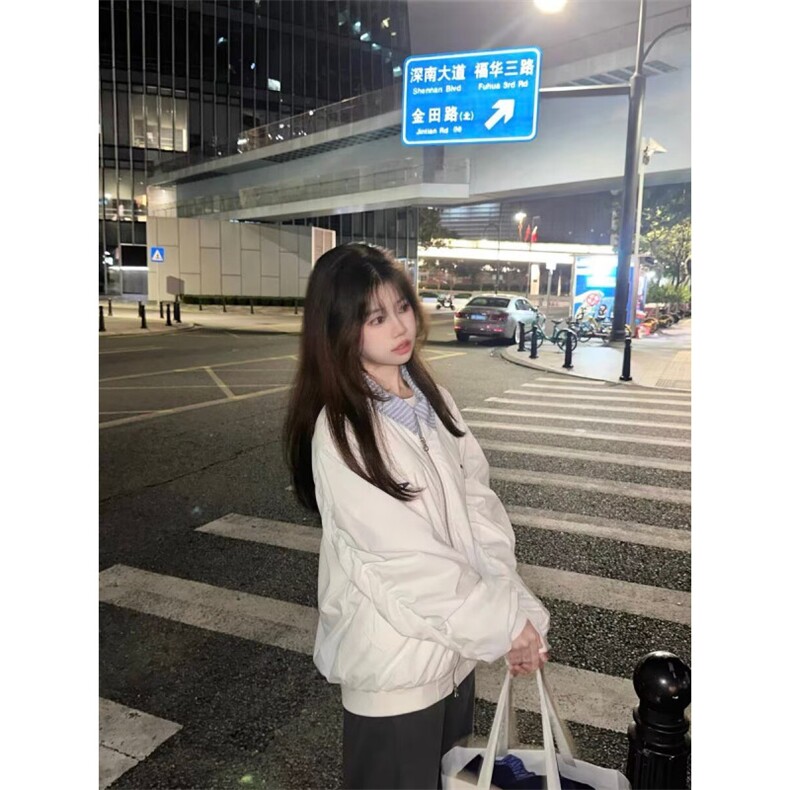 春秋痞帅外套男ins高街潮牌港风日系原宿风韩版潮流宽松夹克,男装夹克,四季星座505